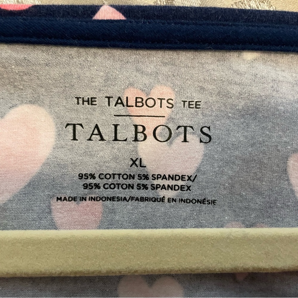 Talbots novelty long sleeve t-shirt with hearts - Picture 3 of 4
